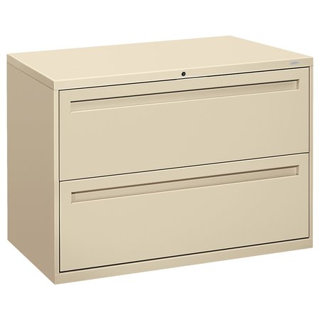 HON 42" W 2 Drawer File Cabinet, Putty, A4/Legal/Letter H792.L.L